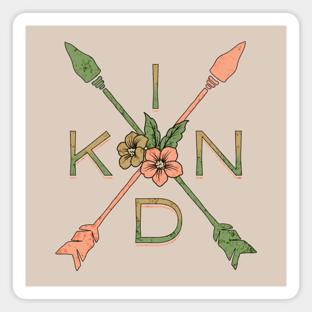 Boho Be Kind Crossed Arrows Magnet by Unified by Design